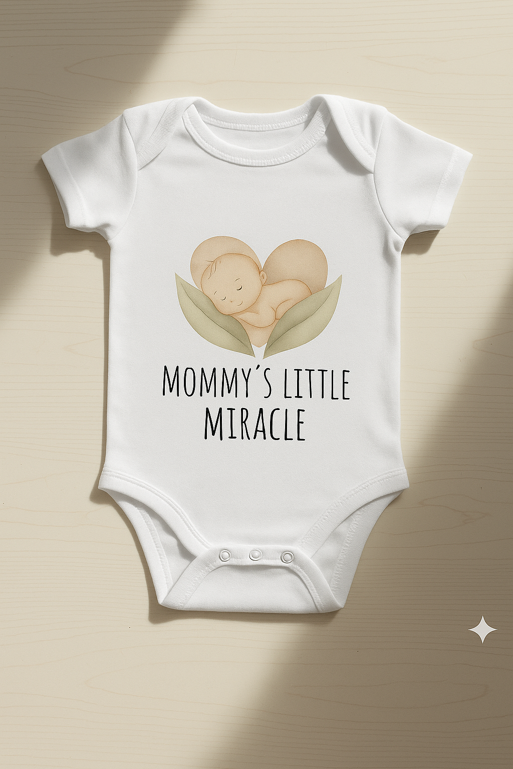 Mommy’s Little Miracle Onesie – Cute Baby Shower Gift Birth Announcement