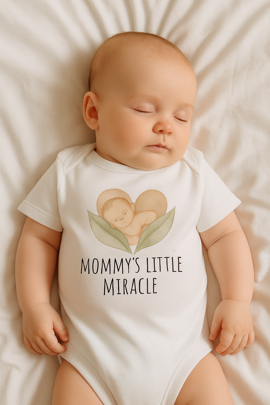 Mommy’s Little Miracle Onesie – Cute Baby Shower Gift Birth Announcement