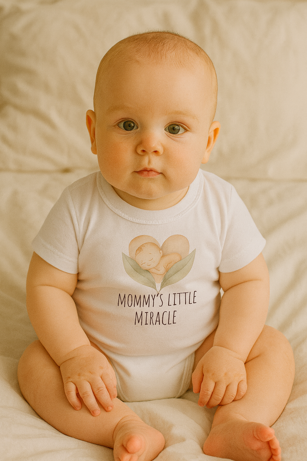 Mommy’s Little Miracle Onesie – Cute Baby Shower Gift Birth Announcement