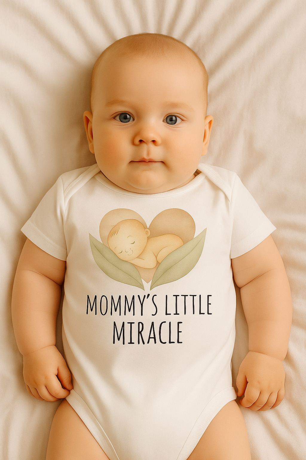 Mommy’s Little Miracle Onesie – Cute Baby Shower Gift Birth Announcement
