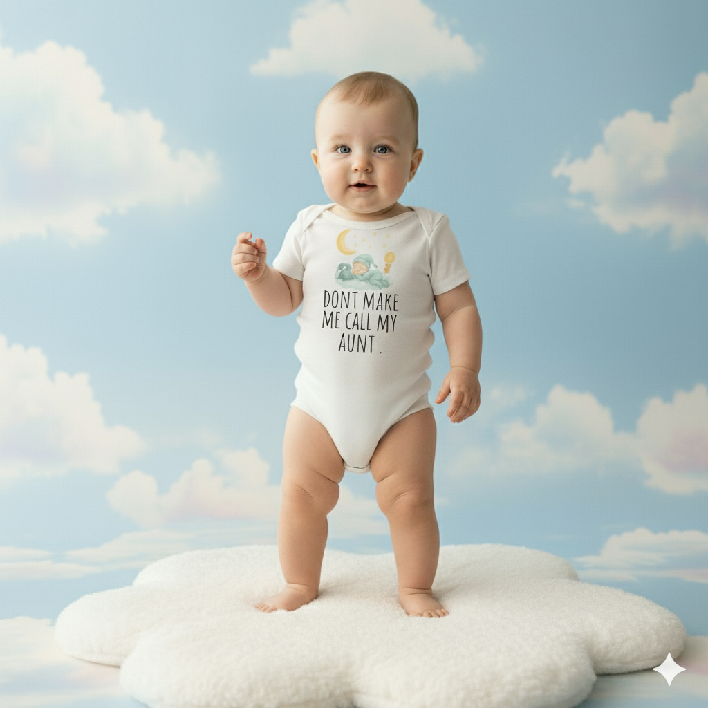 Don't Make Me Call My Aunt" Organic Cotton Funny Baby Onesie | Aunt Baby Shower Gift | Cute Newborn Bodysuit