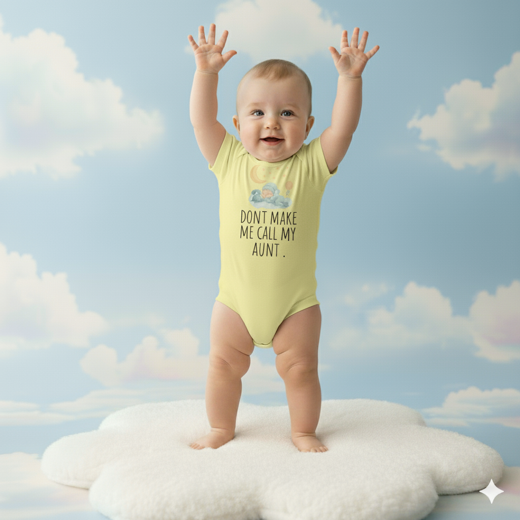 Don't Make Me Call My Aunt" Organic Cotton Funny Baby Onesie | Aunt Baby Shower Gift | Cute Newborn Bodysuit