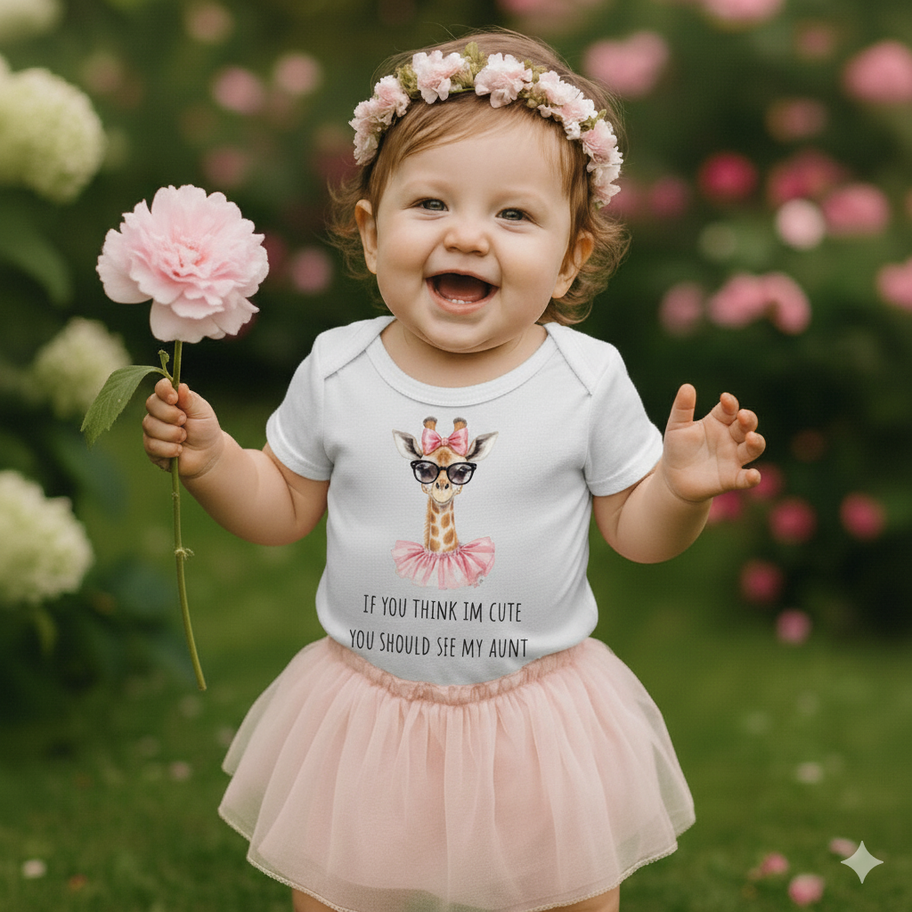 If You Think I’m Cute You Should See My Aunt Baby T-Shirt Funny Infant Tee Gift