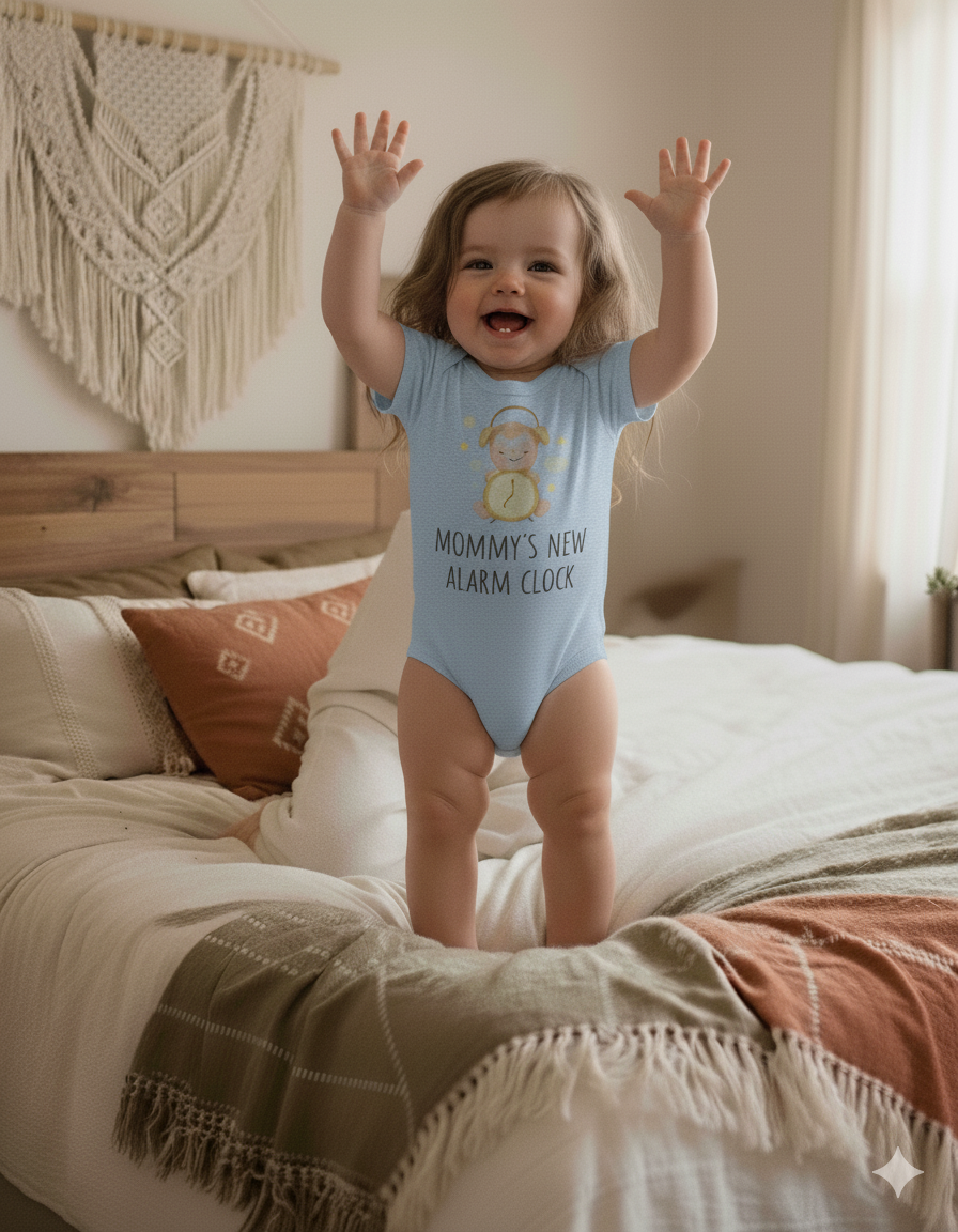 Mommy’s New Alarm Clock Onesie –Funny Birth Announcemen gift baby shower present
