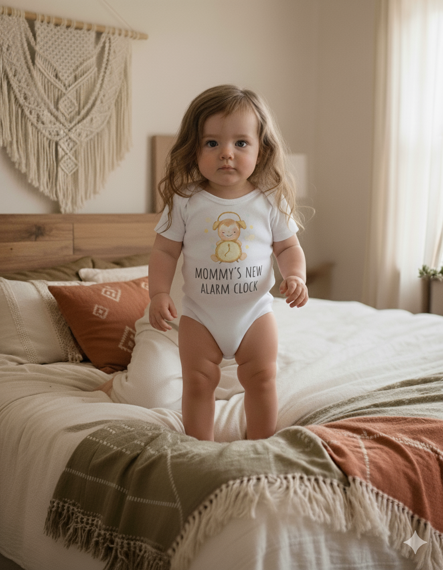 Mommy’s New Alarm Clock Onesie –Funny Birth Announcemen gift baby shower present