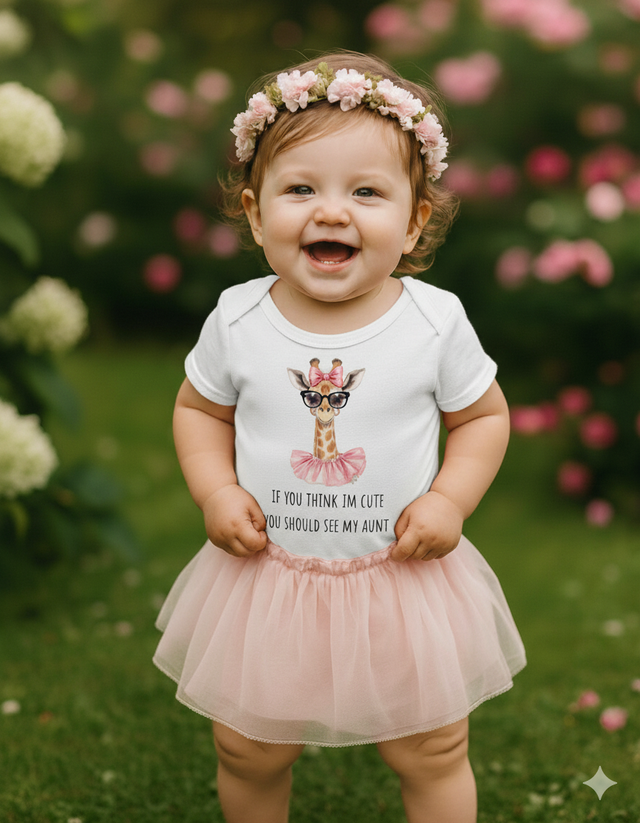 If You Think I’m Cute You Should See My Aunt Baby T-Shirt Funny Infant Tee Gift