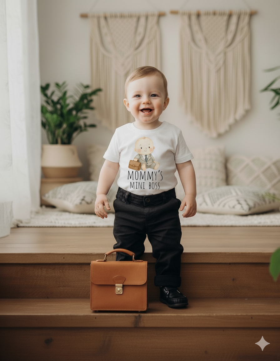Mommy’s Mini Boss Baby T-Shirt – Cute Toddler & Infant Tee baby shower gift son