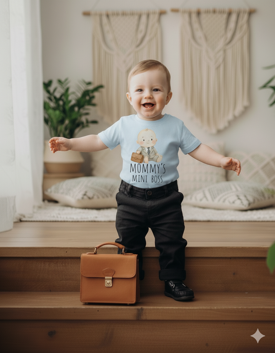 Mommy’s Mini Boss Baby T-Shirt – Cute Toddler & Infant Tee baby shower gift son