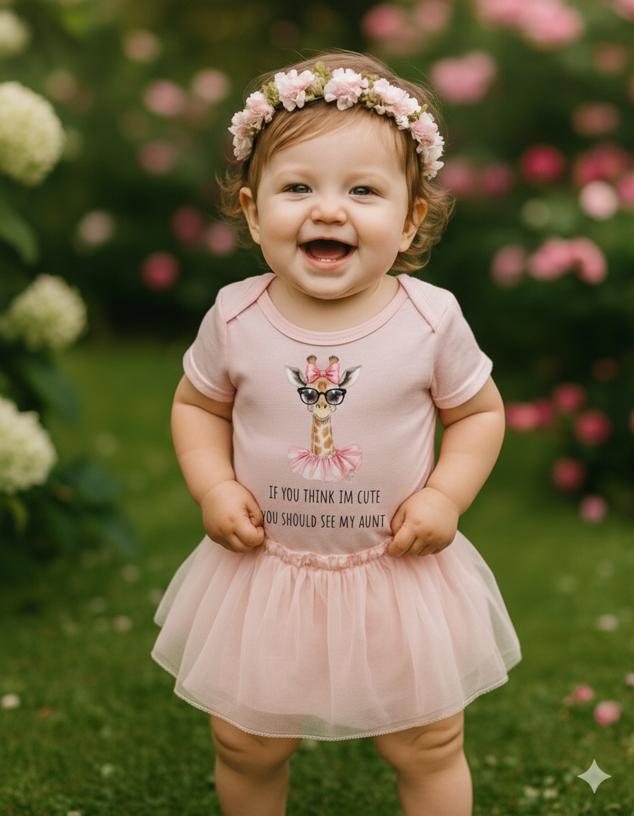 If You Think I’m Cute You Should See My Aunt Baby T-Shirt Funny Infant Tee Gift