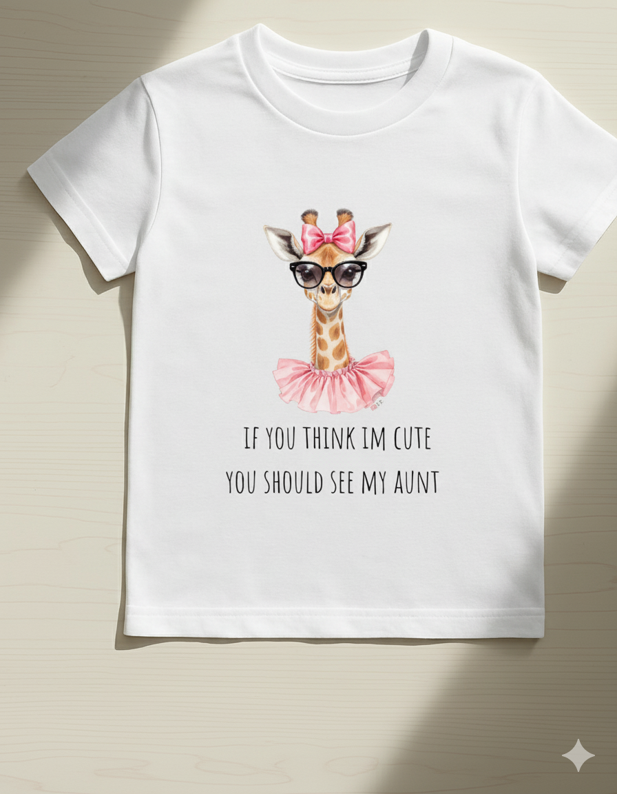 If You Think I’m Cute You Should See My Aunt Baby T-Shirt Funny Infant Tee Gift
