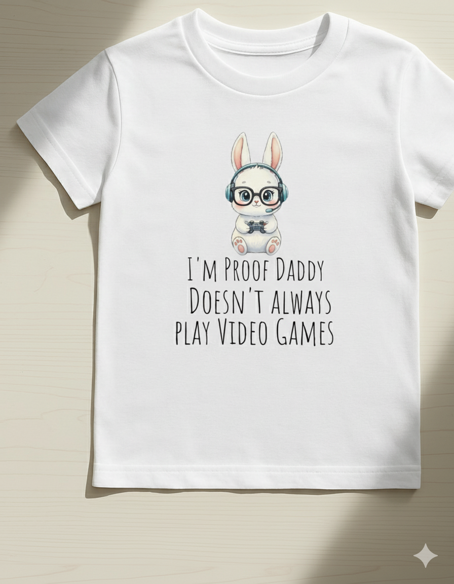 I’m Proof Daddy Doesn’t Always Play Video Games t-shirt Baby Shower Gift from dad