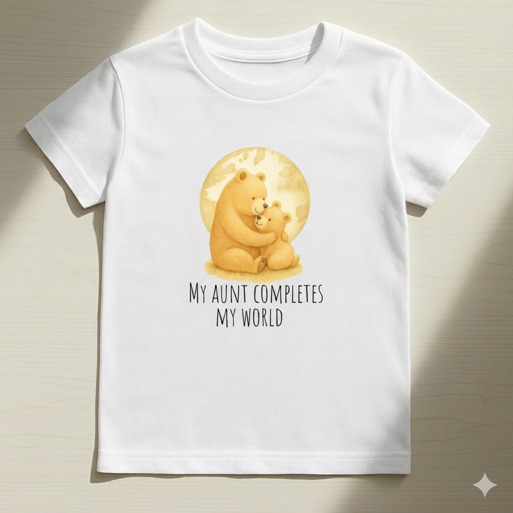 My Aunt Completes My World Baby T-Shirt – Cute Infant Jersey Tee Gift from Aunt
