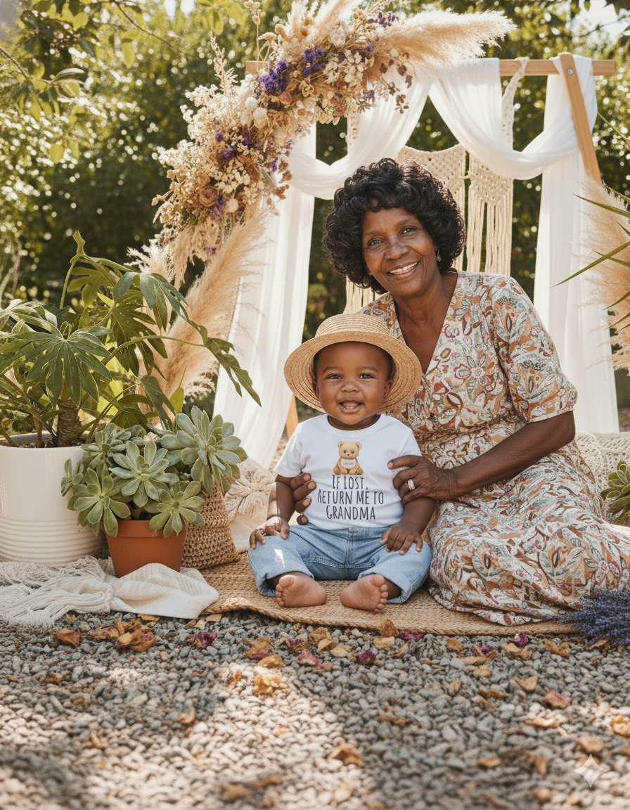 If Lost, Return Me to Grandma Baby T-Shirt | Funny Baby Shirt | Cute Grandson Outfit | Grandma Gift | Baby Shower Clothing