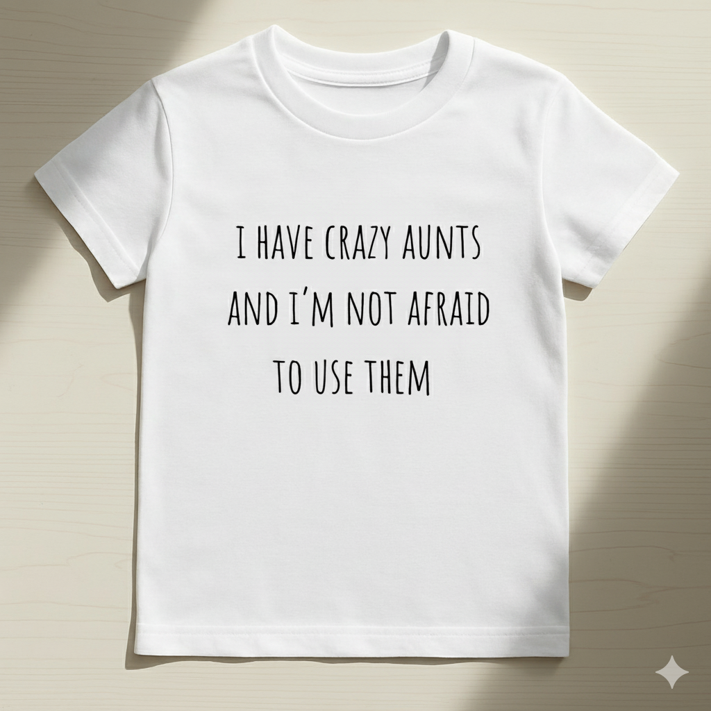 I Have Crazy Aunts Baby T-Shirt – Funny Gift from Aunt for Niece or Nephew
