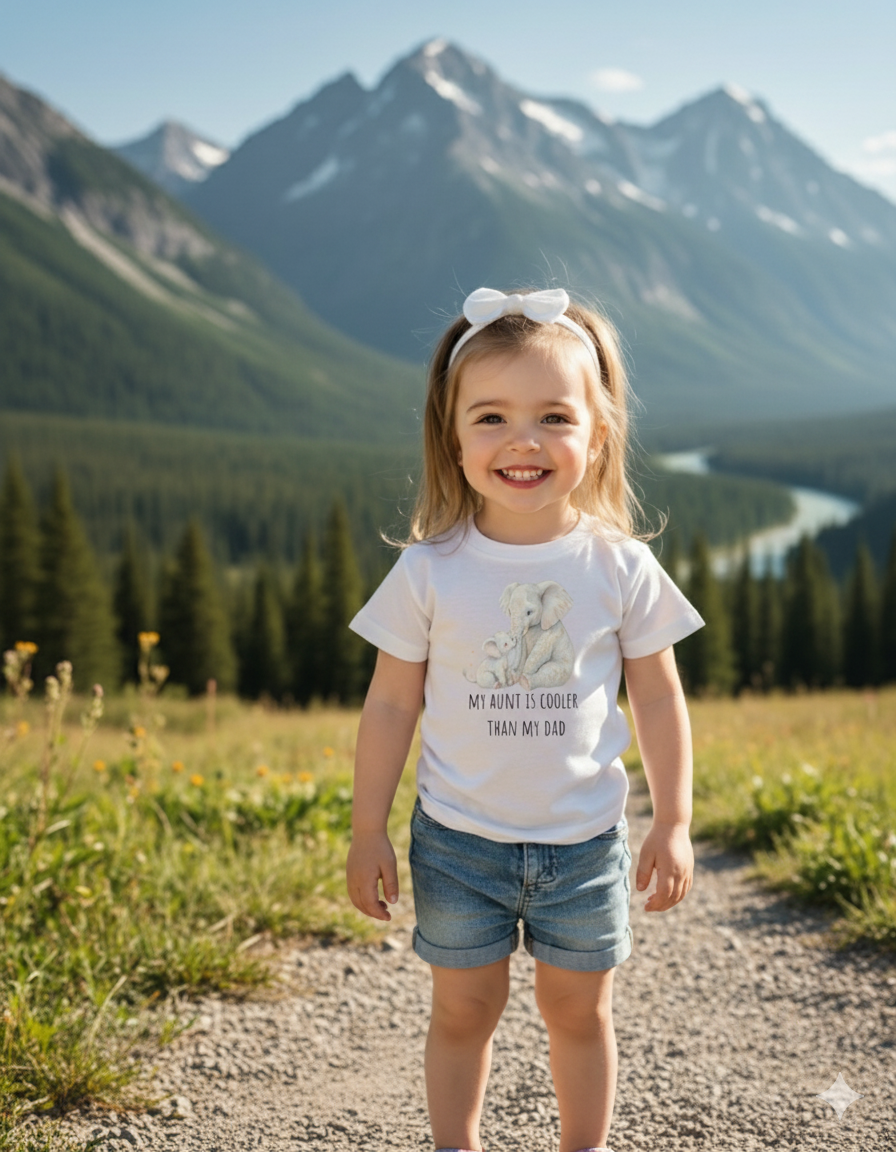 My Aunt Is Cooler Than My Dad Baby T-Shirt – Funny Infant Tee Gift from Aunt