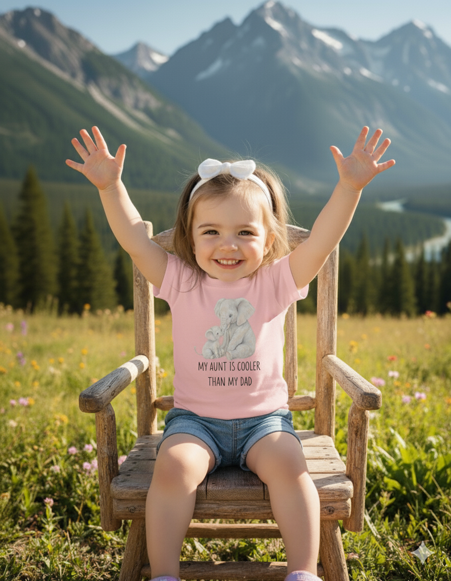 My Aunt Is Cooler Than My Dad Baby T-Shirt – Funny Infant Tee Gift from Aunt
